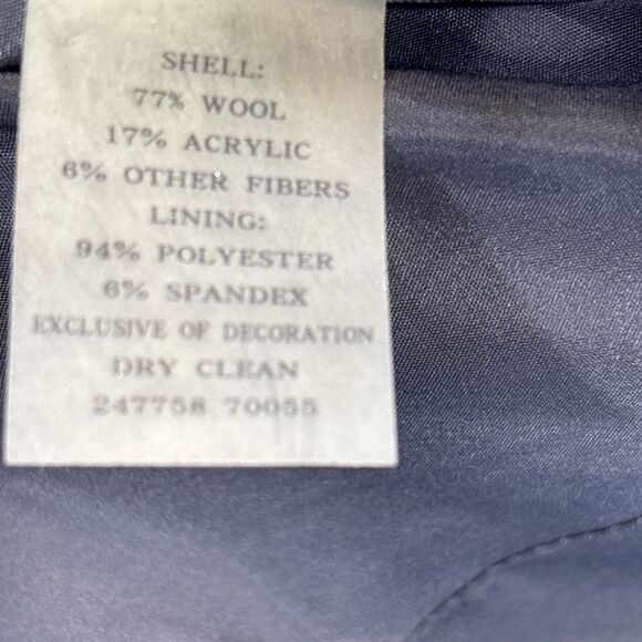 Ann Taylor Gray Tweed Wool Blend Womens Jacket Size 0 Career Blazer Fabric Trim - Picture 5 of 11